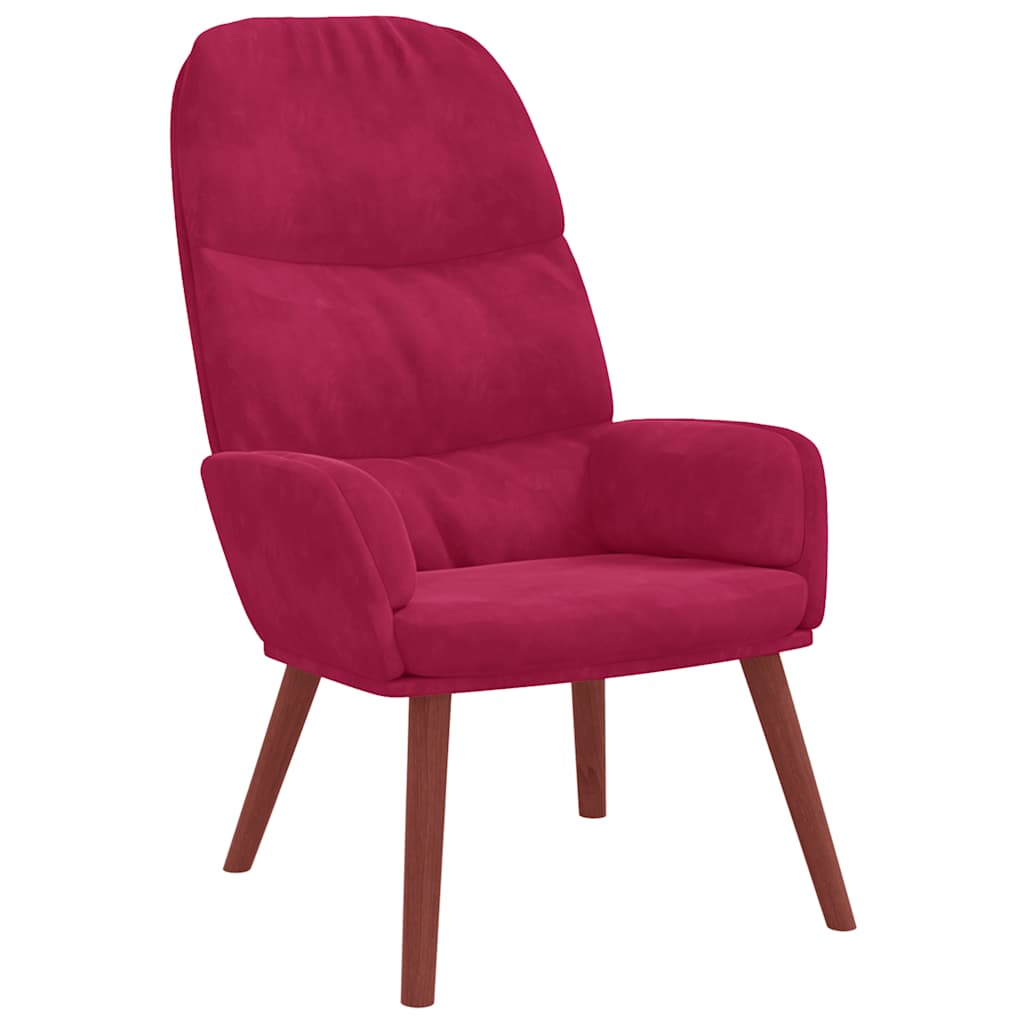 Vidaxl relaxstoel fluweel wijnrood