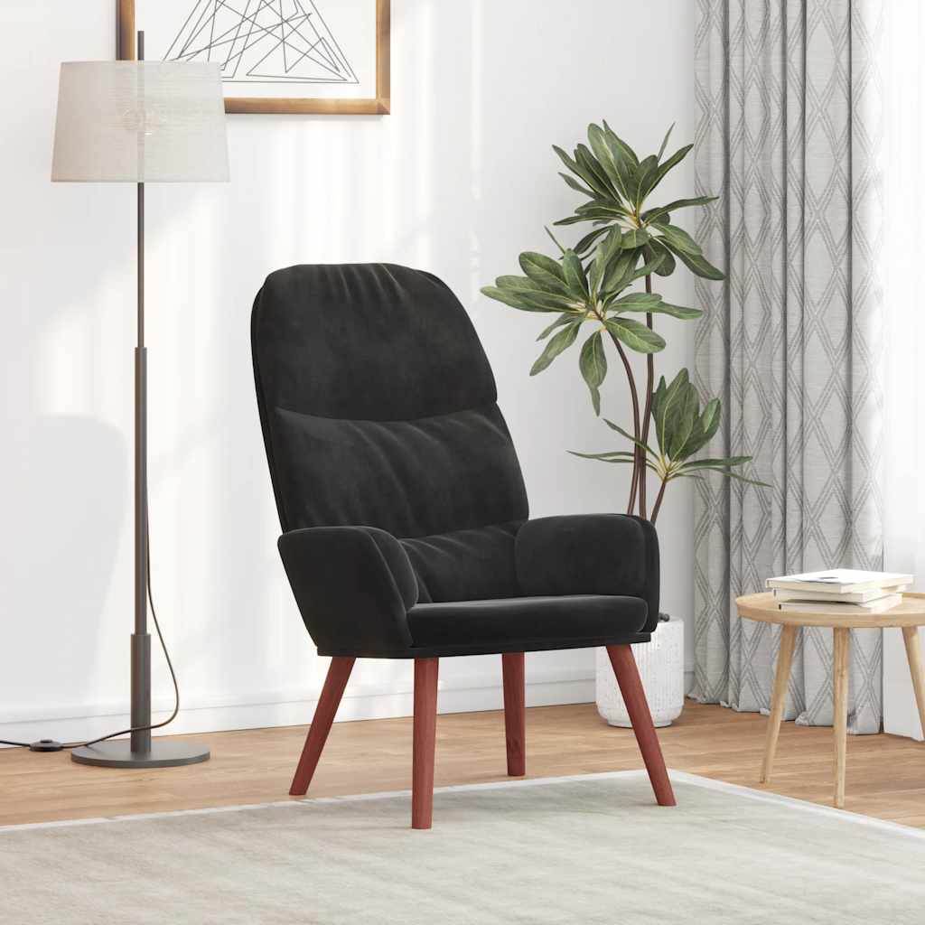 Vidaxl relaxstoel fluweel zwart