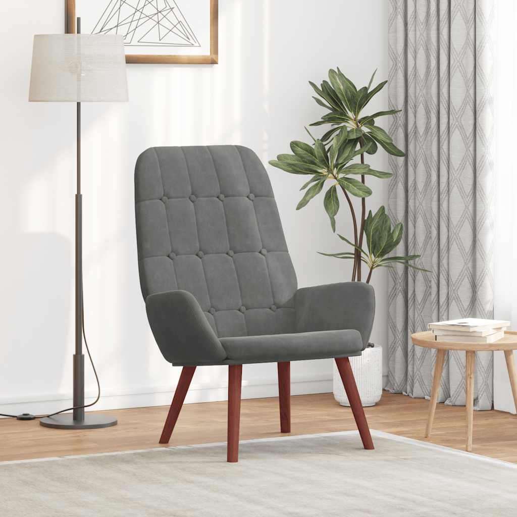 Vidaxl relaxstoel fluweel donkergrijs