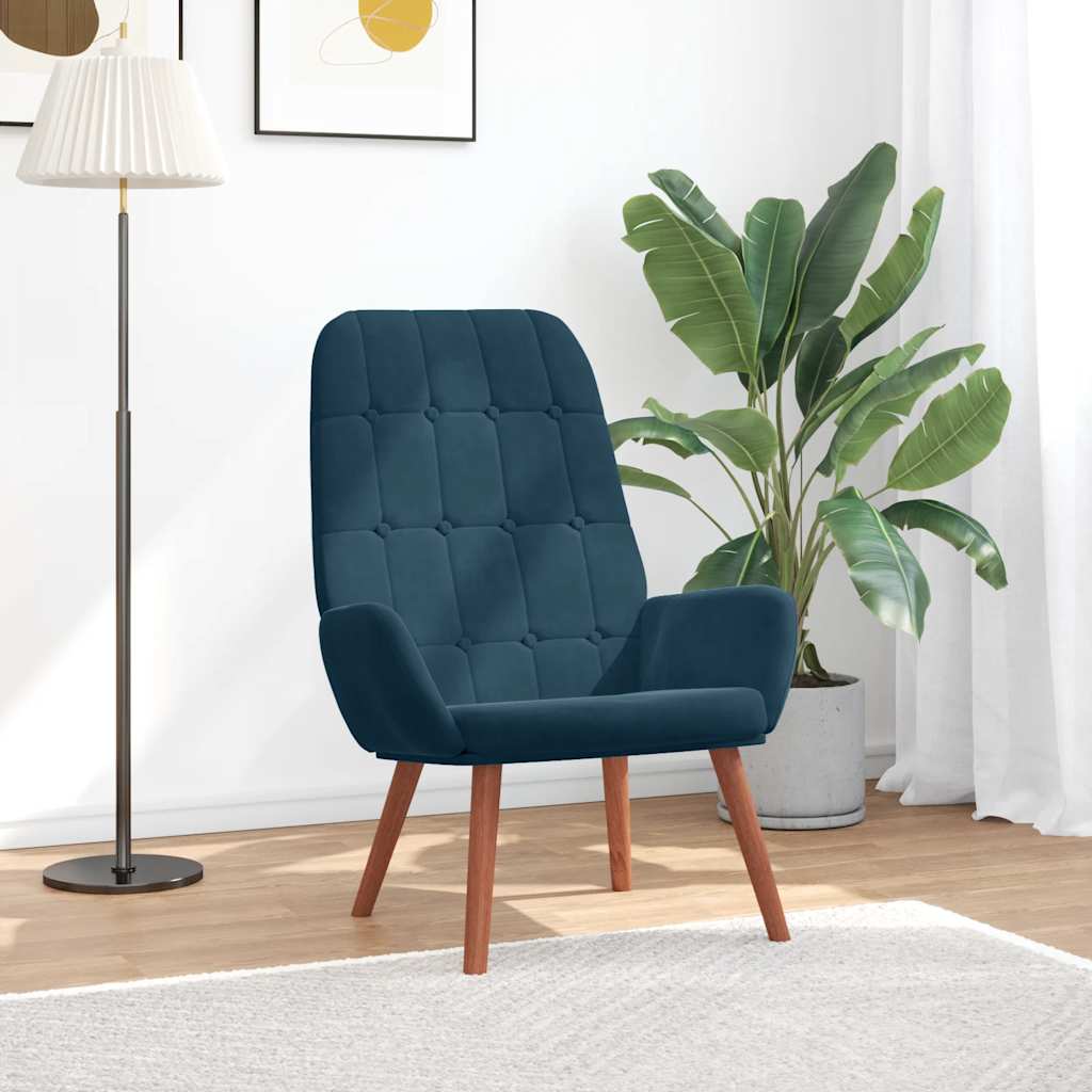 Vidaxl relaxstoel fluweel blauw