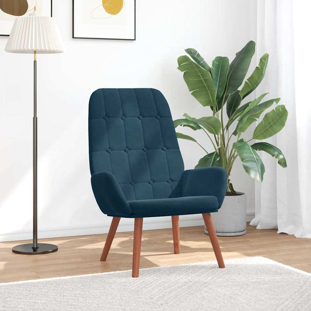Vidaxl relaxstoel fluweel blauw