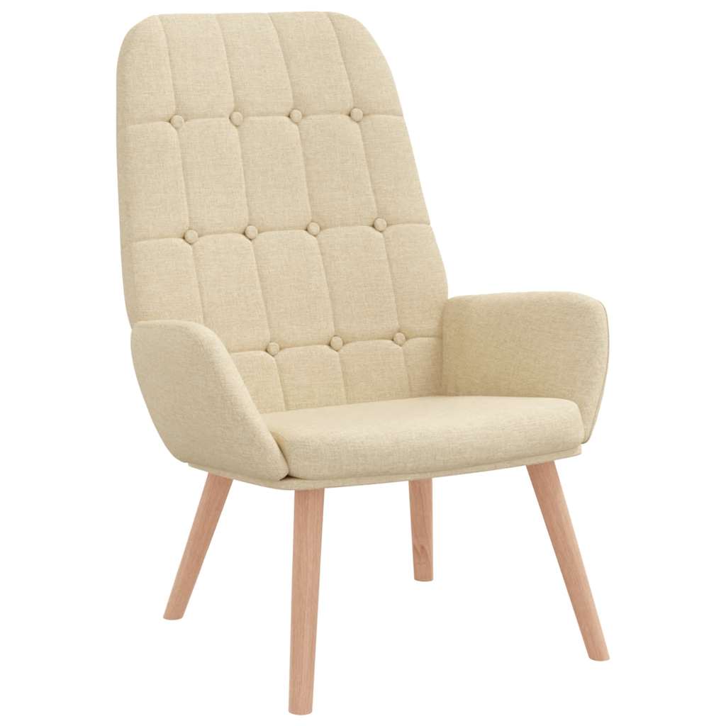 Vidaxl relaxstoel stof crèmekleurig