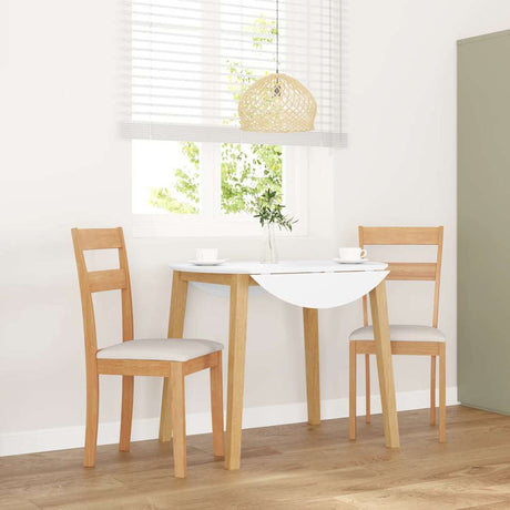 Vidaxl eetkamerstoelen met kussens 2 st massief hout naturel rubber