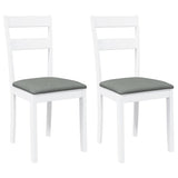 Vidaxl eetkamerstoelen met kussens 2 st massief hout rubber wit
