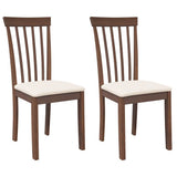 Vidaxl eetkamerstoelen met kussens 2 st massief hout rubber bruin