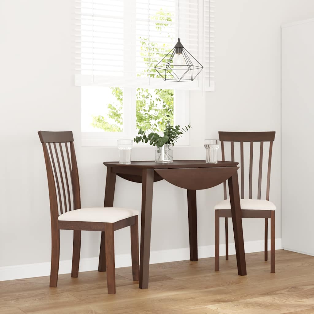 Vidaxl eetkamerstoelen met kussens 2 st massief hout rubber bruin
