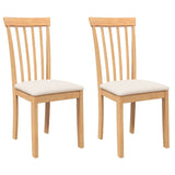 Vidaxl eetkamerstoelen met kussens 2 st massief hout naturel rubber