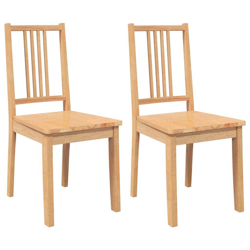 Vidaxl eetkamerstoelen 2 st massief hout naturel rubber