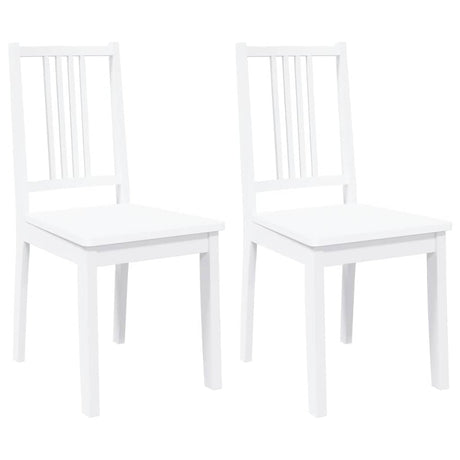 Vidaxl eetkamerstoelen 2 st massief hout rubber wit