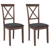 Vidaxl eetkamerstoelen met kussens 2 st massief hout rubber bruin