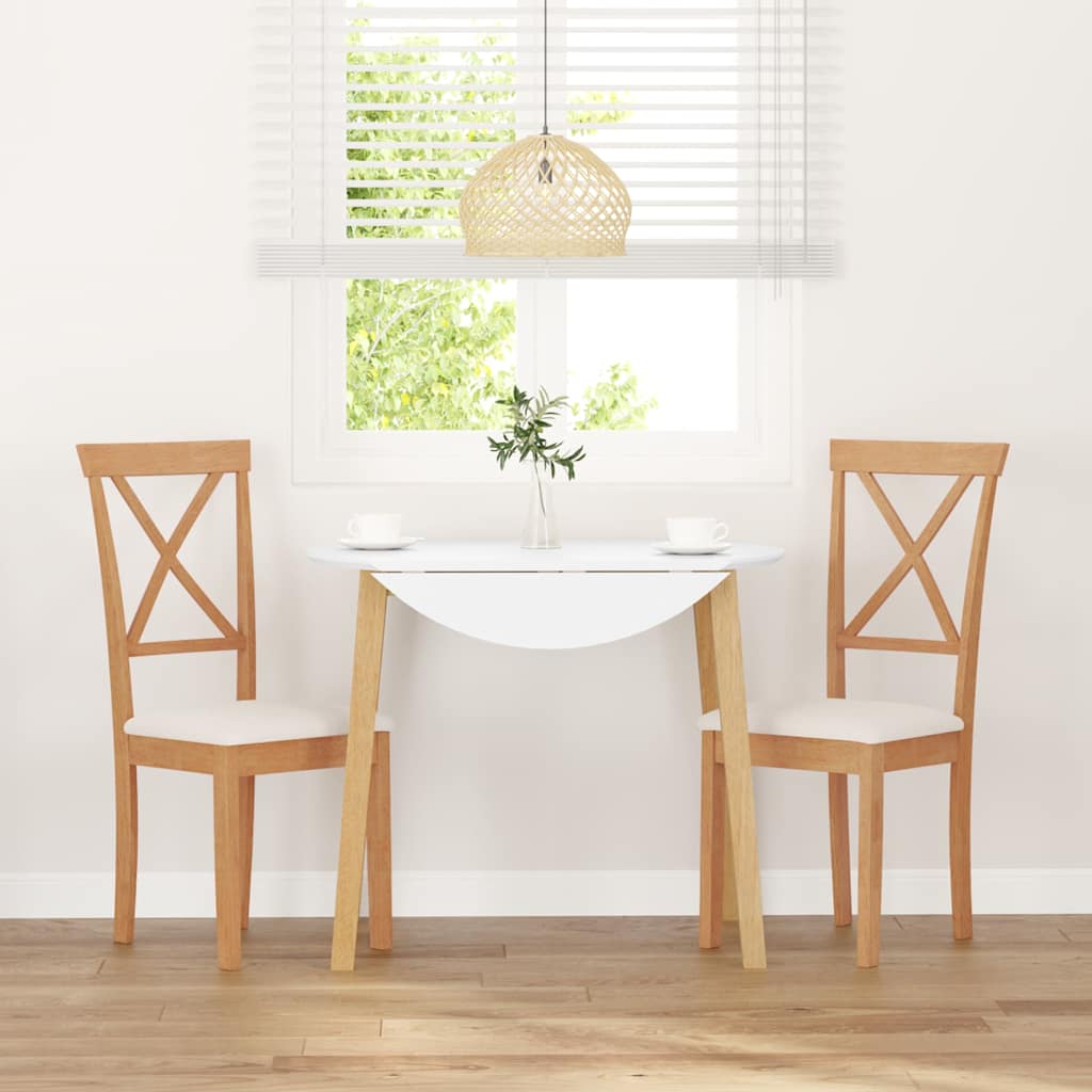 Vidaxl eetkamerstoelen met kussens 2 st massief hout rubber