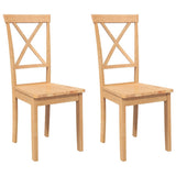 Vidaxl eetkamerstoelen 2 st massief hout rubber