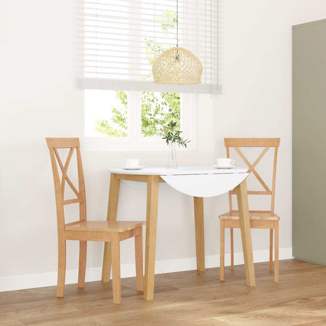 Vidaxl eetkamerstoelen 2 st massief hout rubber