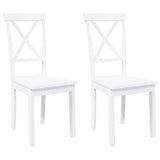 Vidaxl eetkamerstoelen 2 st massief hout rubber wit
