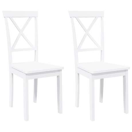 Vidaxl eetkamerstoelen 2 st massief hout rubber wit
