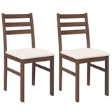 Vidaxl eetkamerstoelen met kussens 2 st massief hout rubber bruin