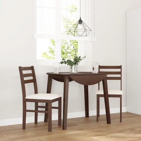 Vidaxl eetkamerstoelen met kussens 2 st massief hout rubber bruin