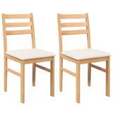 Vidaxl eetkamerstoelen met kussens 2 st massief hout rubber