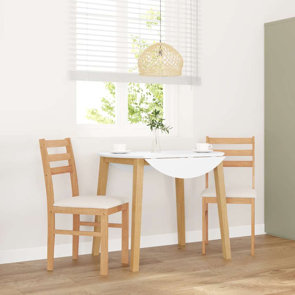 Vidaxl eetkamerstoelen met kussens 2 st massief hout rubber