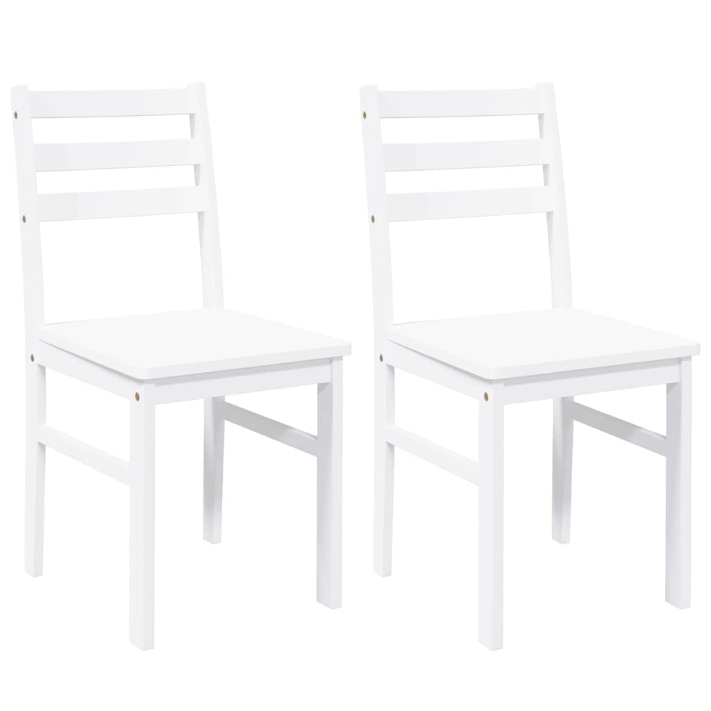Vidaxl eetkamerstoelen 2 st massief hout rubber wit