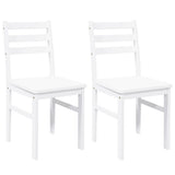 Vidaxl eetkamerstoelen 2 st massief hout rubber wit