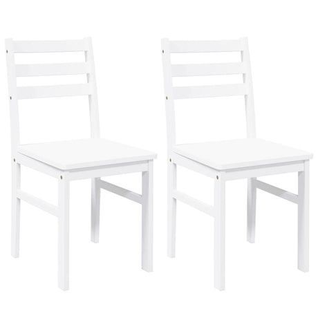 Vidaxl eetkamerstoelen 2 st massief hout rubber wit