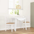 Vidaxl eetkamerstoelen met kussens 2 st massief hout rubber wit