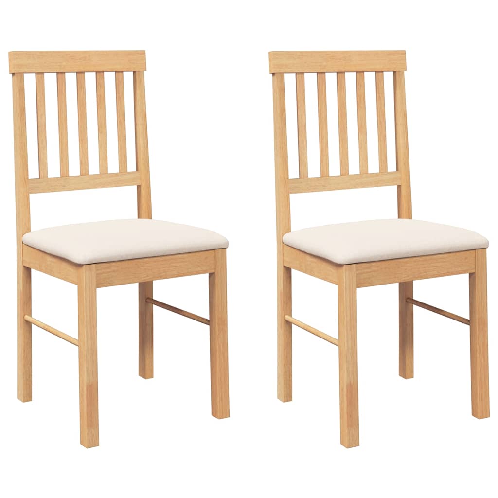 Vidaxl eetkamerstoelen met kussens 2 st massief hout rubber