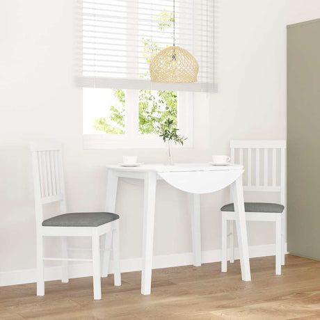 Vidaxl eetkamerstoelen met kussens 2 st massief hout rubber wit