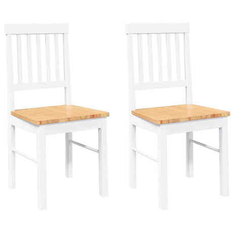 Vidaxl eetkamerstoelen 2 st massief hout rubber wit