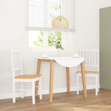 Vidaxl eetkamerstoelen 2 st massief hout rubber wit