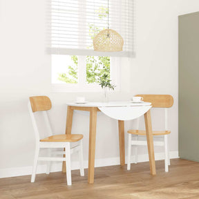 Vidaxl eetkamerstoelen 2 st massief hout rubber wit