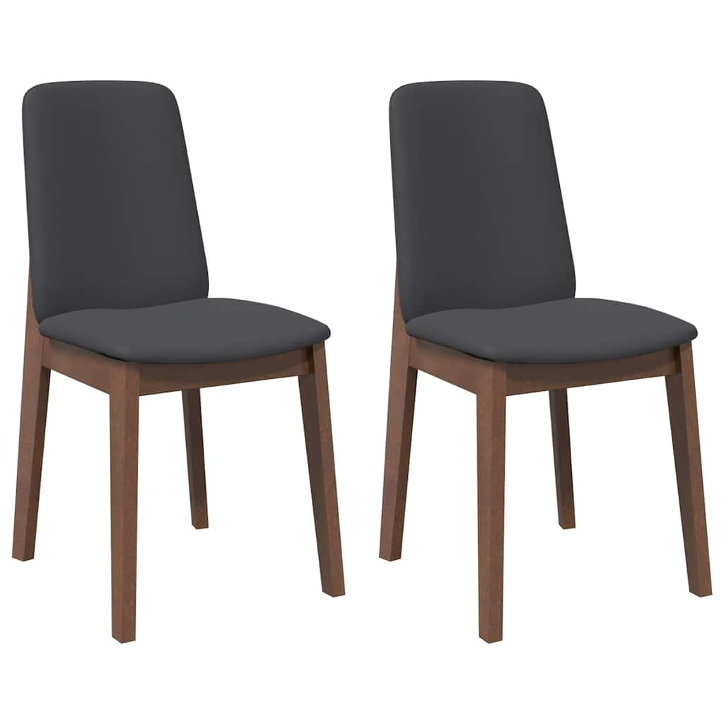 Vidaxl eetkamerstoelen met kussens 2 st massief hout rubber bruin