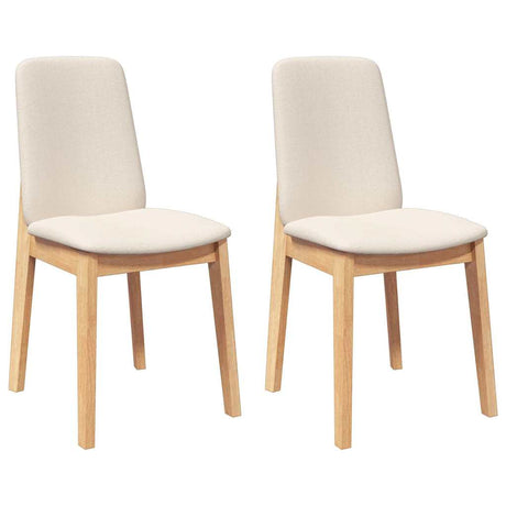 Vidaxl eetkamerstoelen met kussens 2 st massief hout rubber