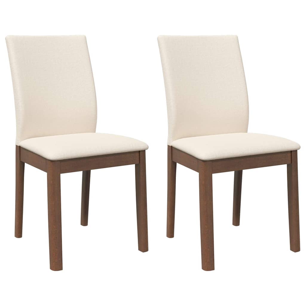 Vidaxl eetkamerstoelen met kussens 2 st massief hout rubber bruin