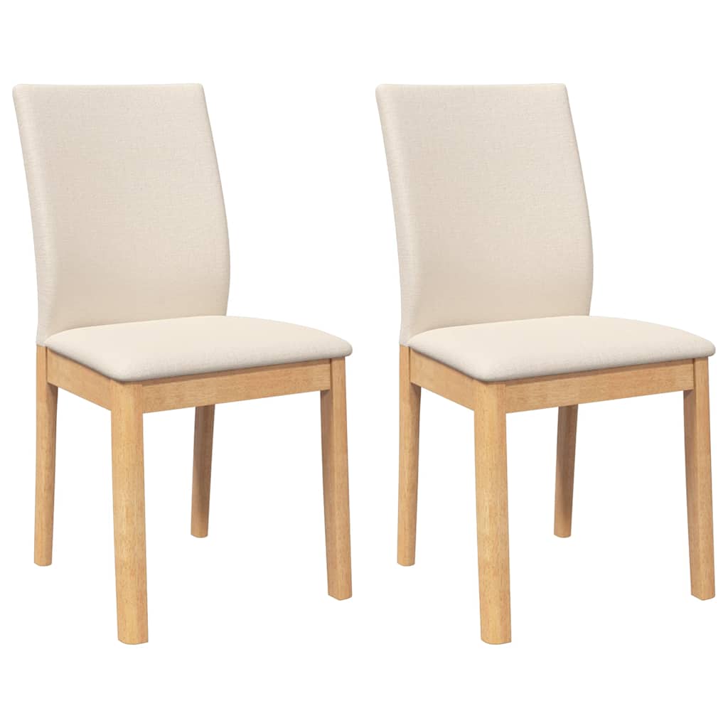 Vidaxl eetkamerstoelen met kussens 2 st massief hout rubber