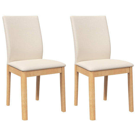 Vidaxl eetkamerstoelen met kussens 2 st massief hout rubber
