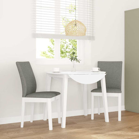 Vidaxl eetkamerstoelen met kussens 2 st massief hout rubber wit