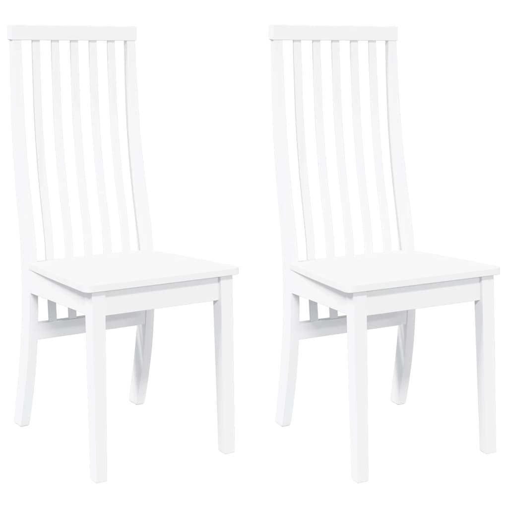 Vidaxl eetkamerstoelen 2 st massief hout rubber wit