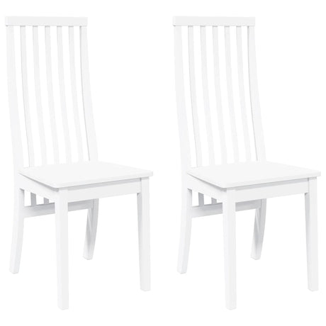 Vidaxl eetkamerstoelen 2 st massief hout rubber wit