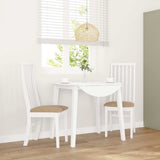 Vidaxl eetkamerstoelen met kussens 2 st massief hout rubber wit