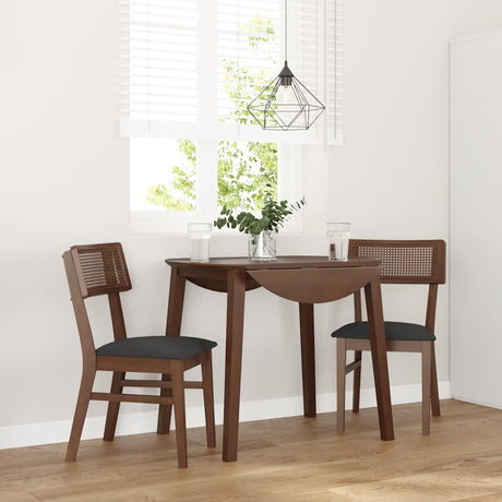 Vidaxl eetkamerstoelen met kussens 2 st massief hout rubber bruin