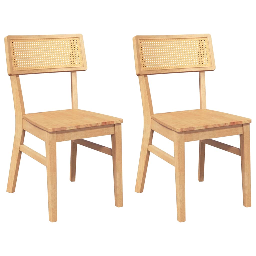 Vidaxl eetkamerstoelen 2 st massief hout rubber