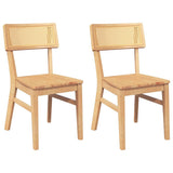 Vidaxl eetkamerstoelen 2 st massief hout rubber