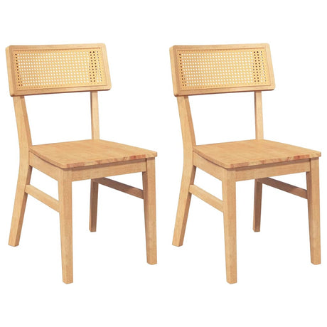 Vidaxl eetkamerstoelen 2 st massief hout rubber