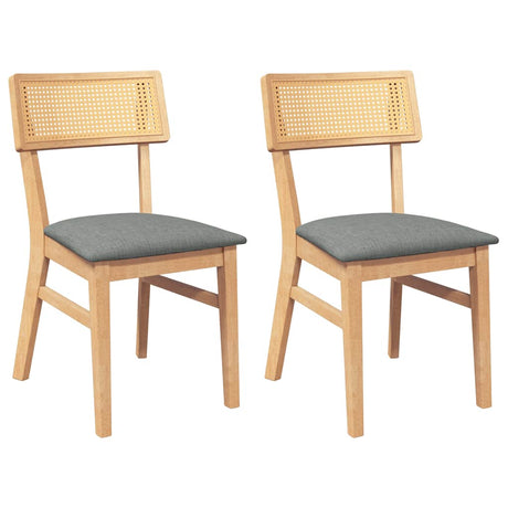 Vidaxl eetkamerstoelen met kussens 2 st massief hout rubber