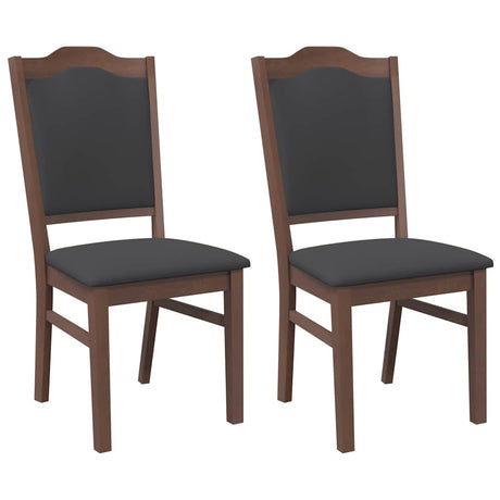 Vidaxl eetkamerstoelen met kussens 2 stuks bruin massief hout rubber