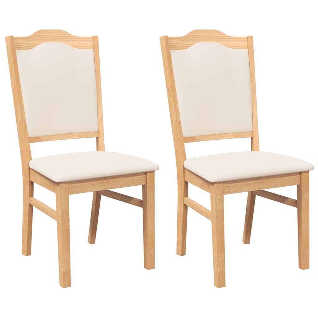 Vidaxl eetkamerstoelen met kussens 2 stuks massief hout rubber