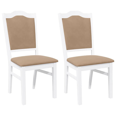 Vidaxl eetkamerstoelen met kussens 2 stuks wit massief hout rubber