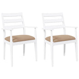 Vidaxl eetkamerstoelen met kussens 2 stuks wit massief hout rubber